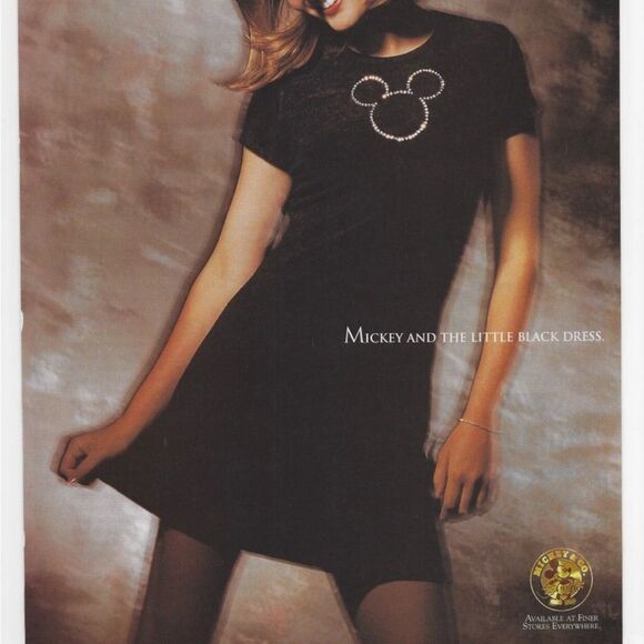 Vintage Dresses & Skirts - RARE‎ vintage 1995 Mickey & Co little black velvet dress w/ rhinestone Disney